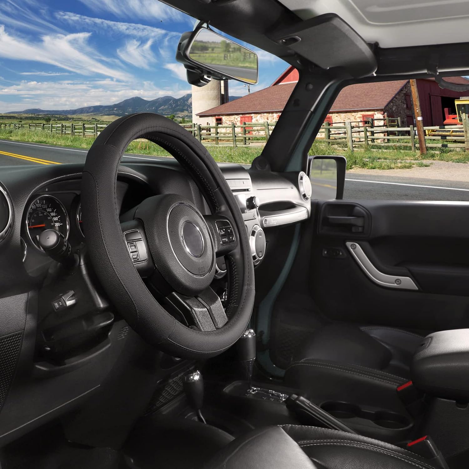 Thumbnail 6 de SEG Direct Microfiber Leather Steering Wheel Cover (Black) for 15.5–16 in Wheels