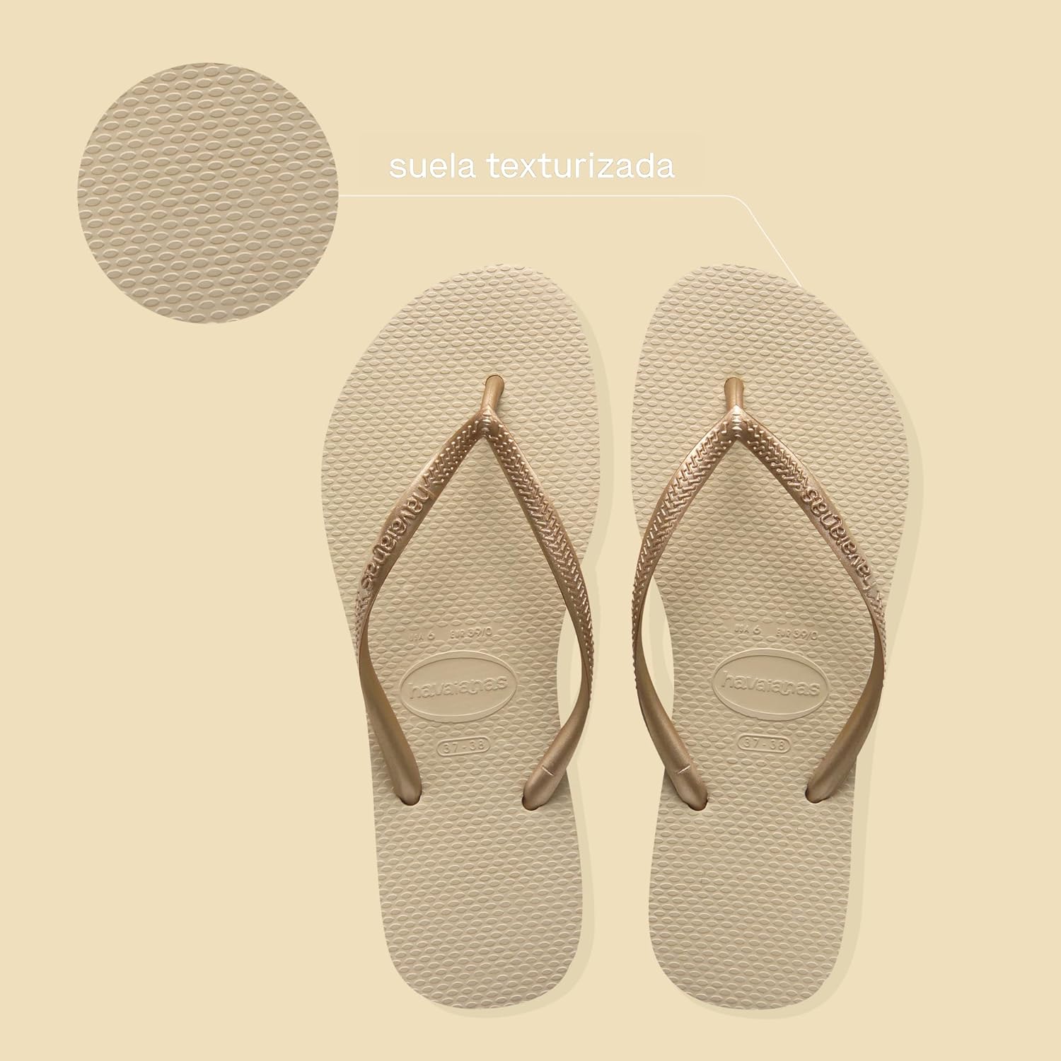 Thumbnail 2 de Havaianas Slim para mujer: chanclas elegantes con suela texturizada de goma