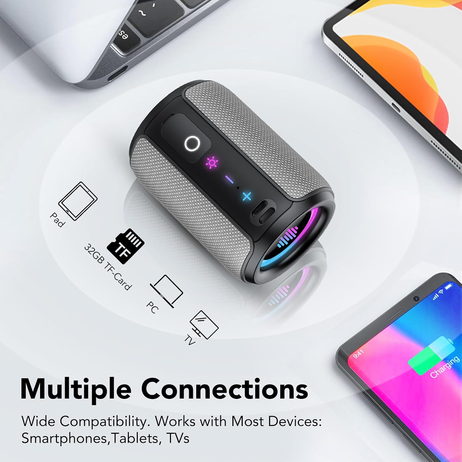 Thumbnail 6 de Cassa Bluetooth Portatile Potente 15W con LED RGB, IPX7, 12 Ore di Autonomia e TWS