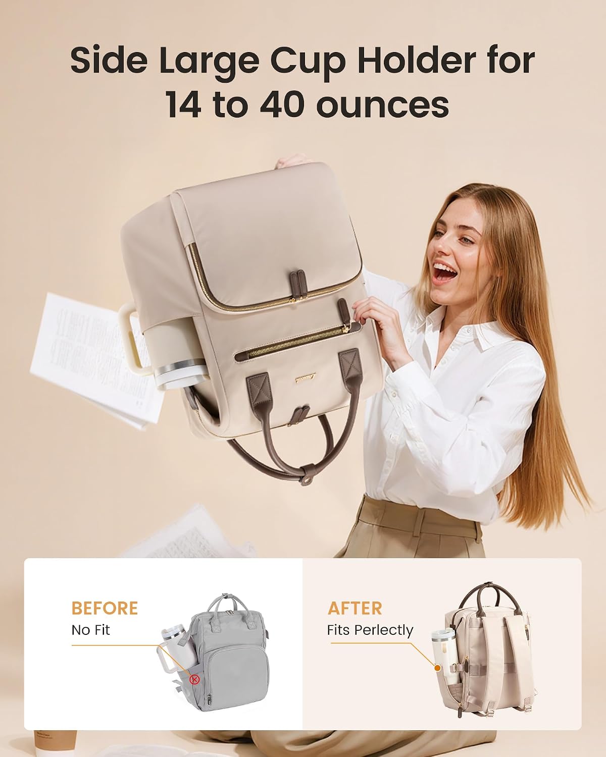 Detalle 2 de LOVEVOOK Laptop Backpack for Women, 15.6-inch Fit