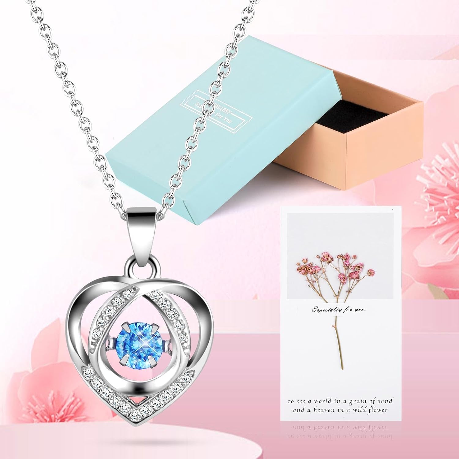 Detalle de ADDWel San Valentin Rosa eterna con collar 💝