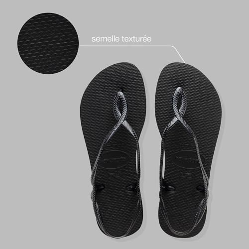 Thumbnail 2 de Havaianas Luna FC 37/38 - Noir (4.129.697) : sandales plates, esprit romantique et confort au soleil