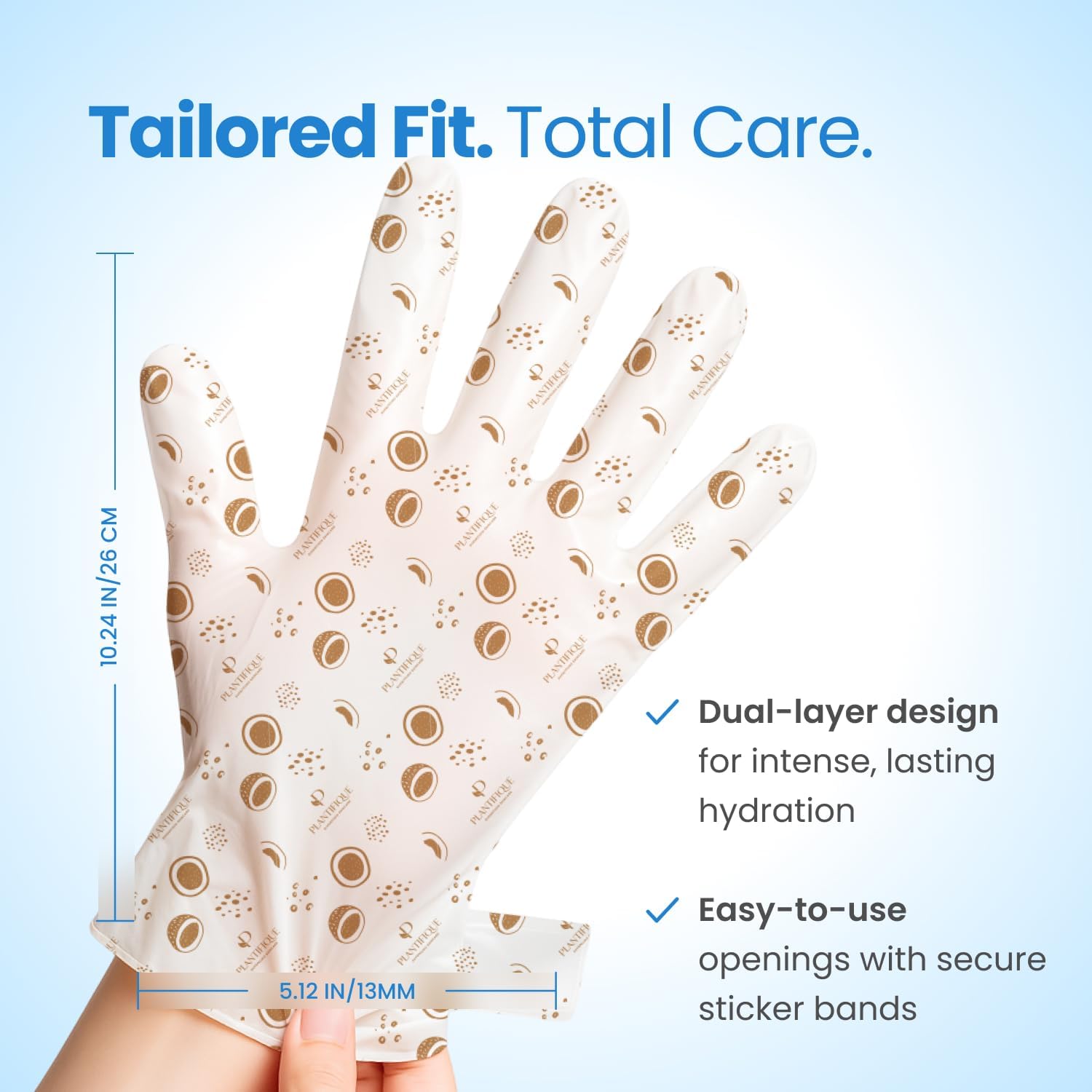Detalle de PLANTIFIQUE Hydrating Hand Mask Gloves 4 Pack: Plush vegan hand care for dry, rough skin