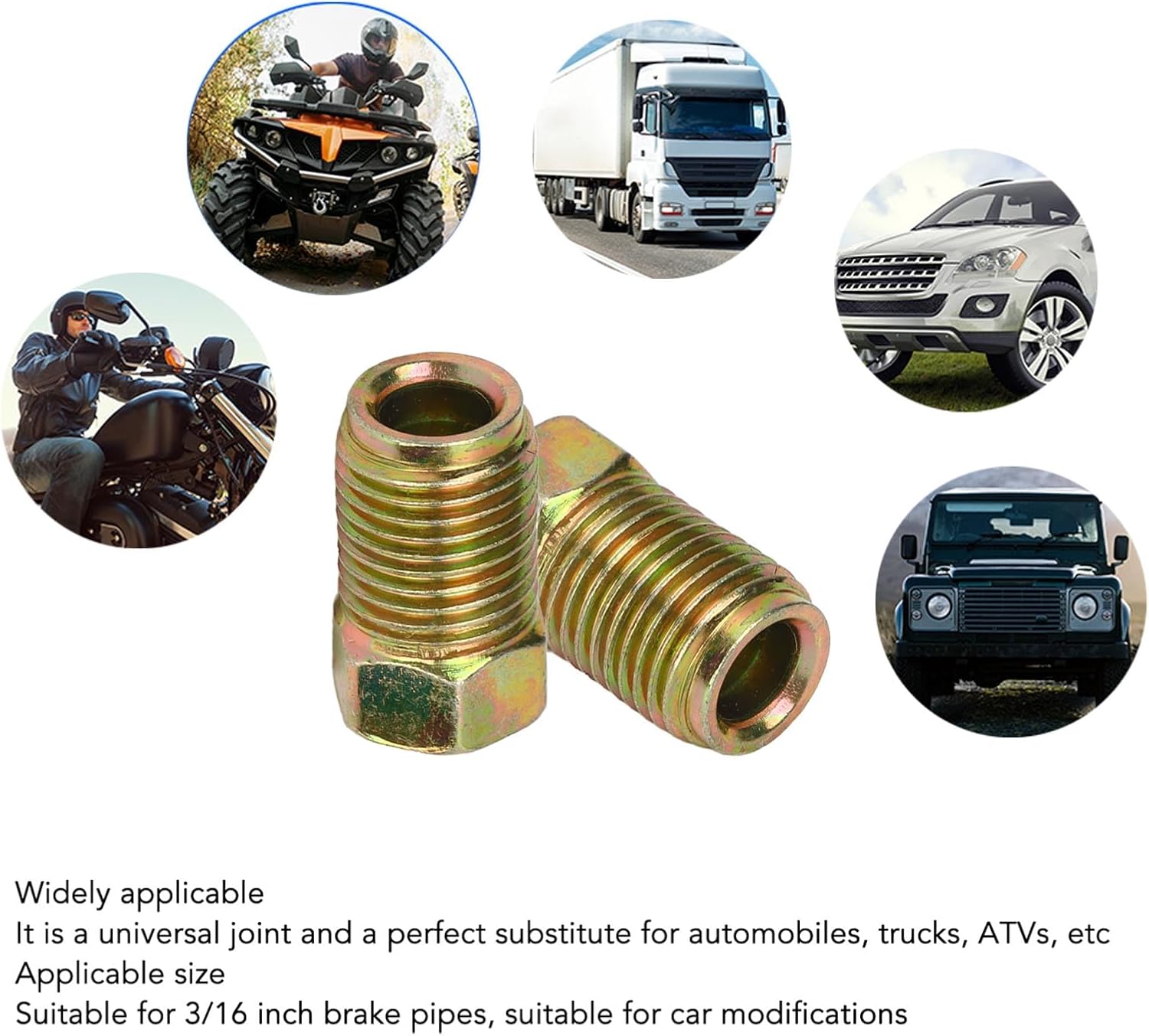 Detalle 2 de Aramox bromsledningskopplingar, 3/8 tum UNF för 3/16-tums rör, 30-pack