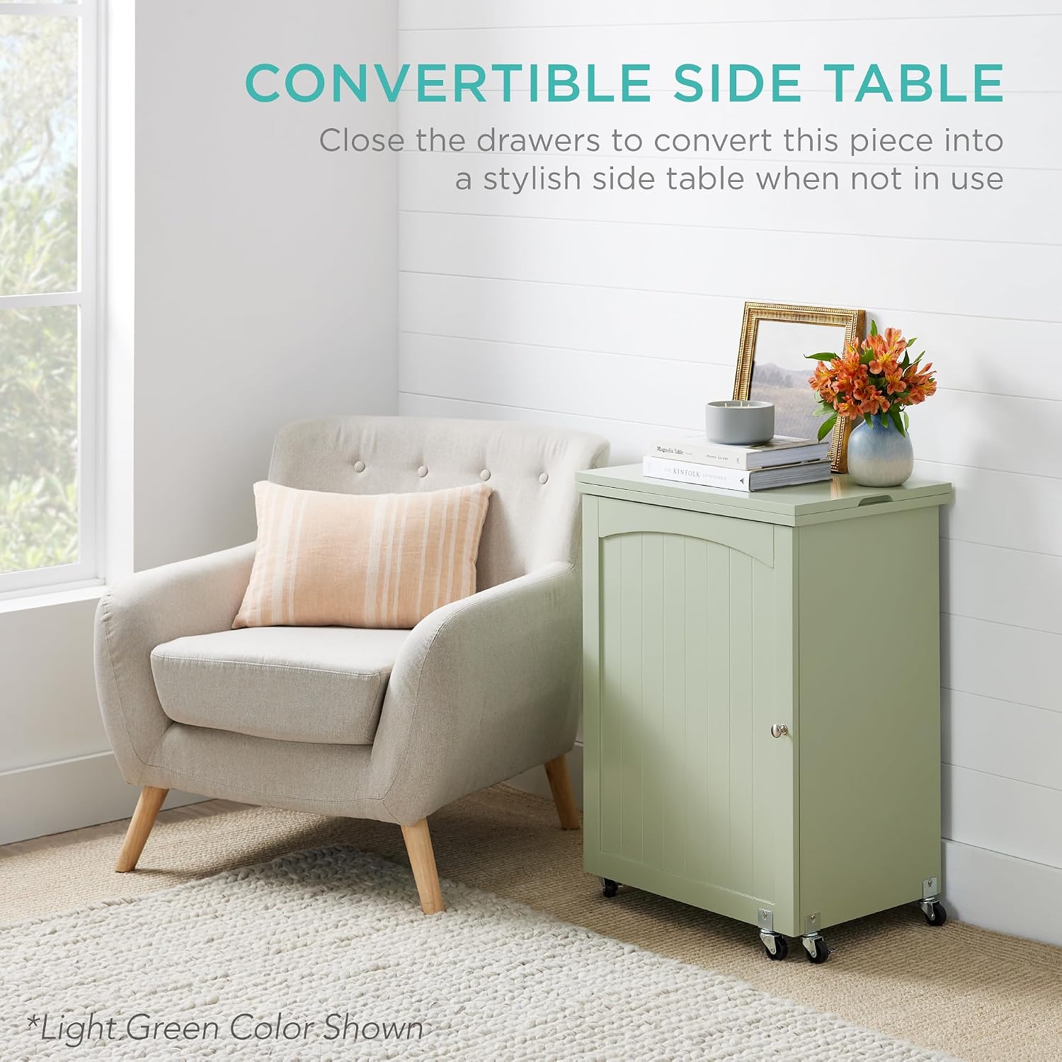 Thumbnail 5 de Best Choice Products SKY10797 Folding Sewing Table with Wheels and Storage