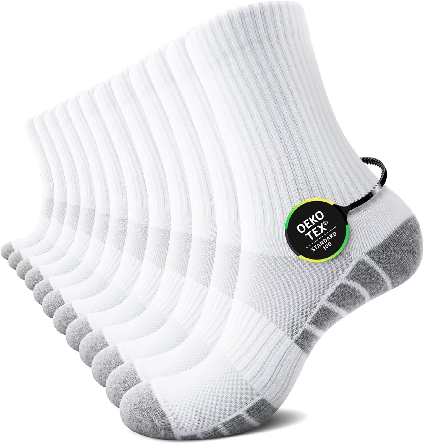 Thumbnail 6 de TUUHAW 6 Paar Tennissocken & Sportsocken (Baumwolle-Mix) in Schwarz/Weiß/Grau