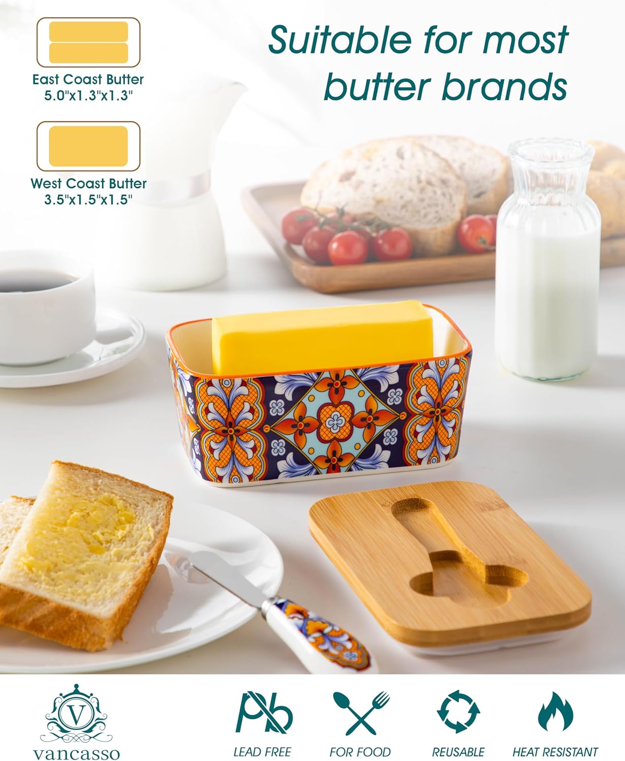 Detalle 2 de vancasso Butter Dish, 6.5-Inch