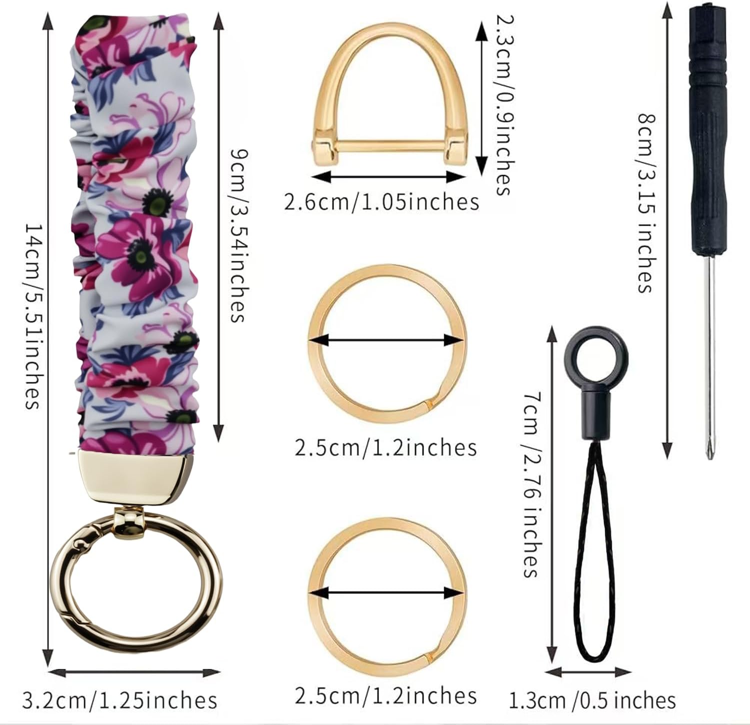Detalle 2 de DKGKOO Stretchy Scrunchie Keychain Wristlet