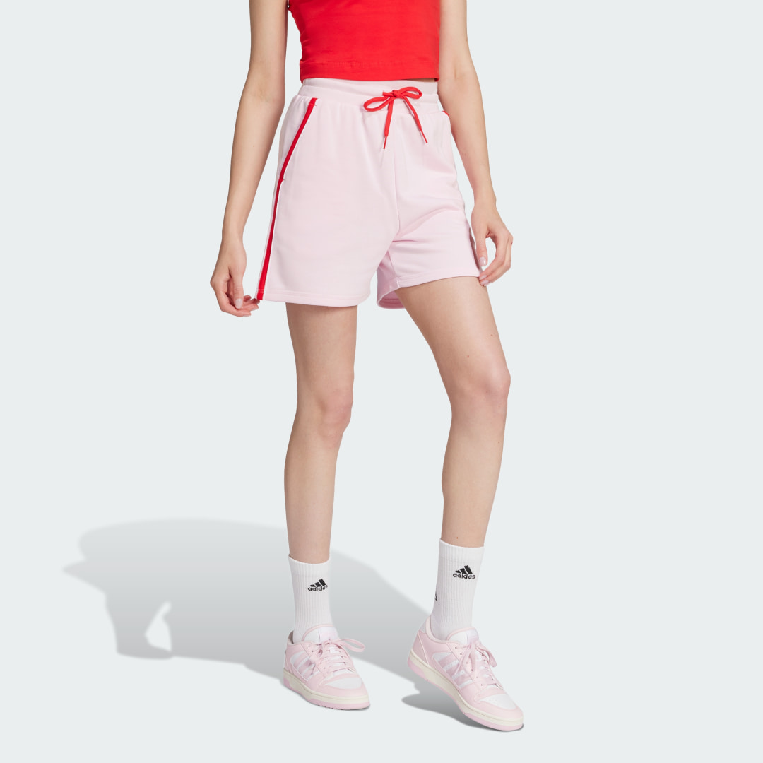 Detalle de Pantalón corto Essentials Color Pop French Terry de Adidas — Rosa