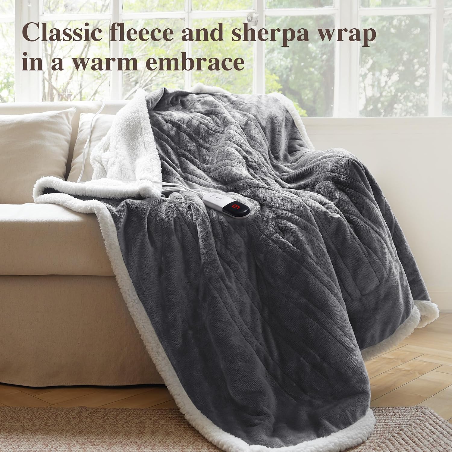 Thumbnail 1 de blunique Heated Throw Blanket 50 x 60 Inches
