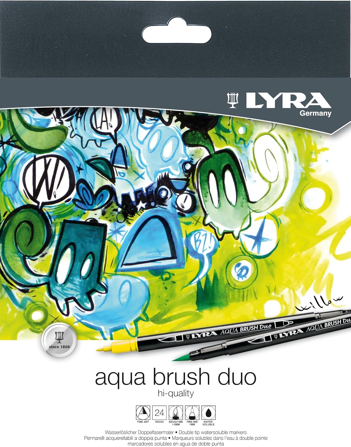 Thumbnail 1 de LYRA アクア ブラッシュ デュオ L6521240 水性マーカー 24色セット 筆・細字ツイン