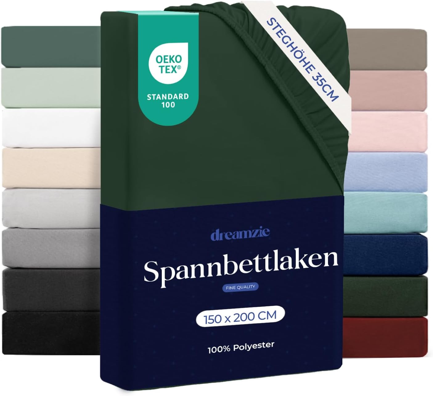 Thumbnail 6 de Dreamzie Spannbettlaken 140x200 cm aus Mikrofaser (Burgundy) – für dicke Matratzen, Oeko-Tex