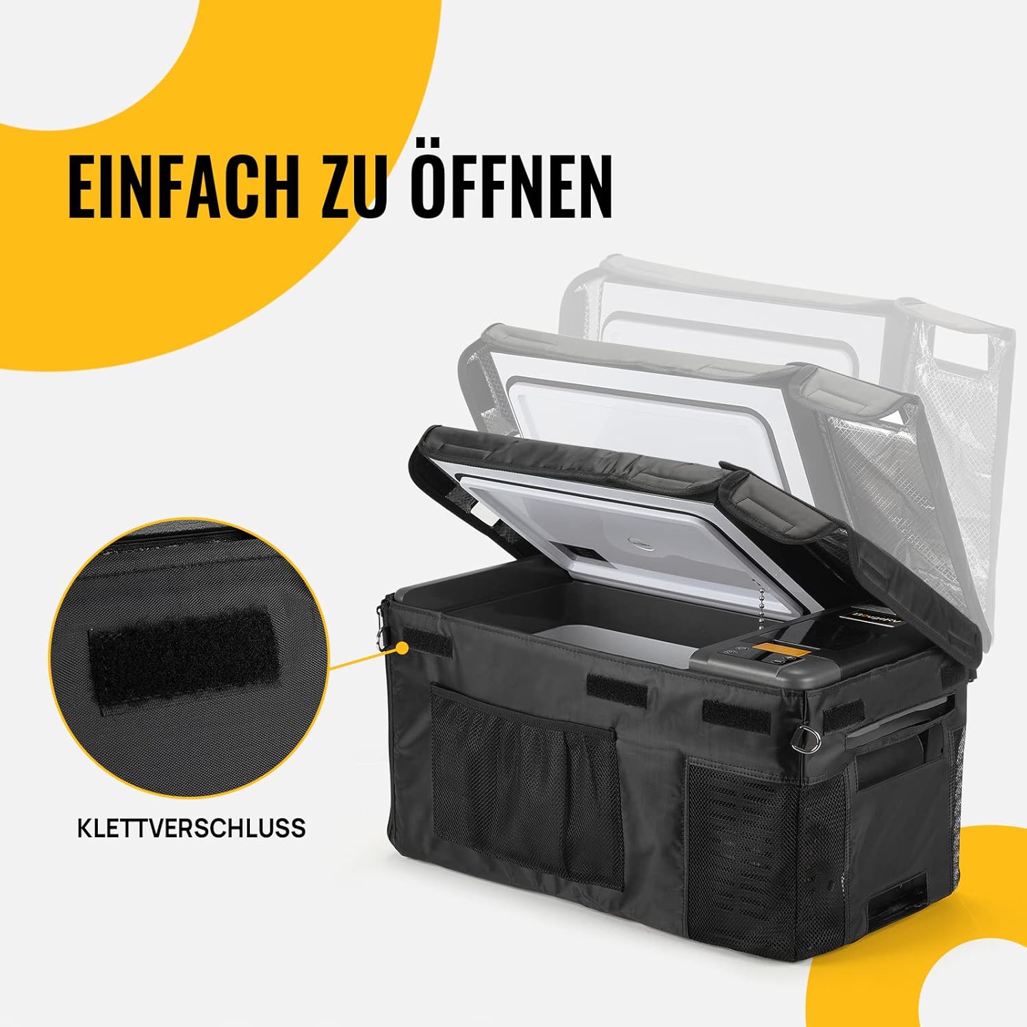 Detalle de BougeRV CRPRO 20 copertura protettiva per frigorifero portatile auto 12V (borsa 600D)