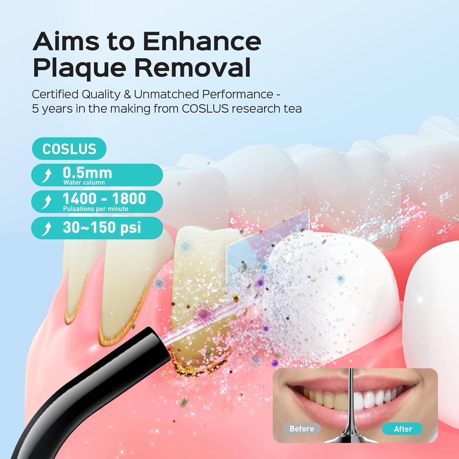 Detalle de COSLUS Water Flosser Pick 4 Modes 🚰