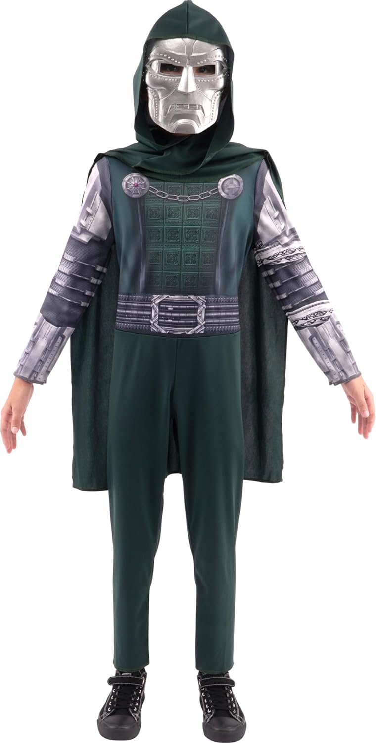 Detalle de MARVEL Doctor Doom Youth Costume with Printed Jumpsuit and Plastic Mask