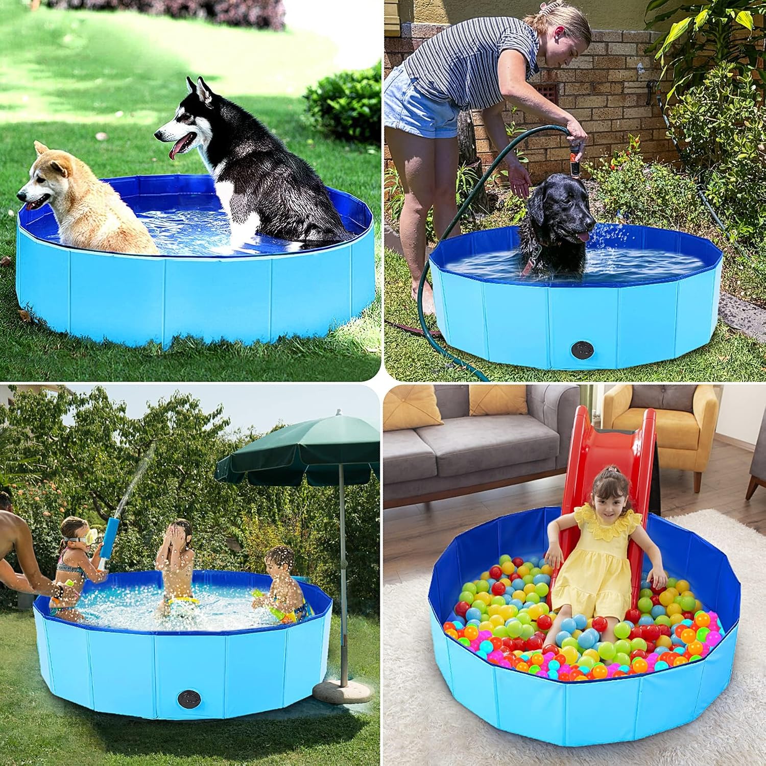 Thumbnail 6 de Dog Pool Foldable Dog Padding Pool: Portable, Durable PVC Bathing Pool for Pets (160x30cm)