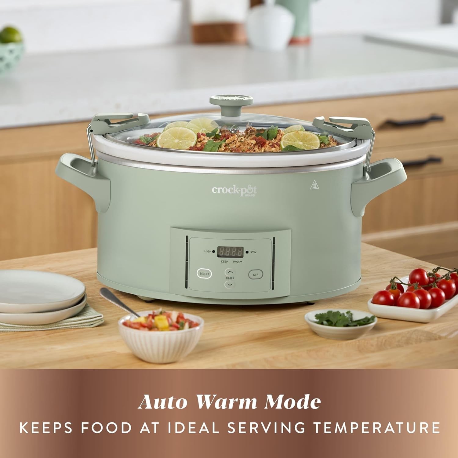 Detalle de Crock-Pot Design Series 7-Quart Programmable Slow Cooker, Desert Sage Green