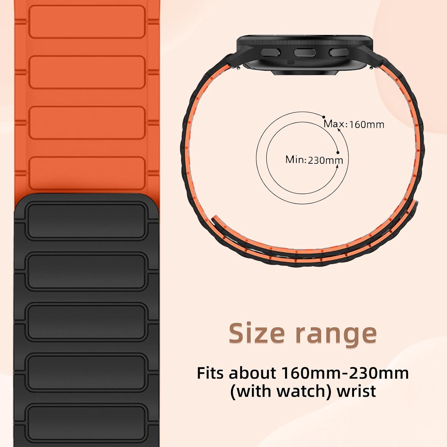 Thumbnail 3 de RosMank 22mm Silicone Watch Band with Magnetic Closure for Garmin and More