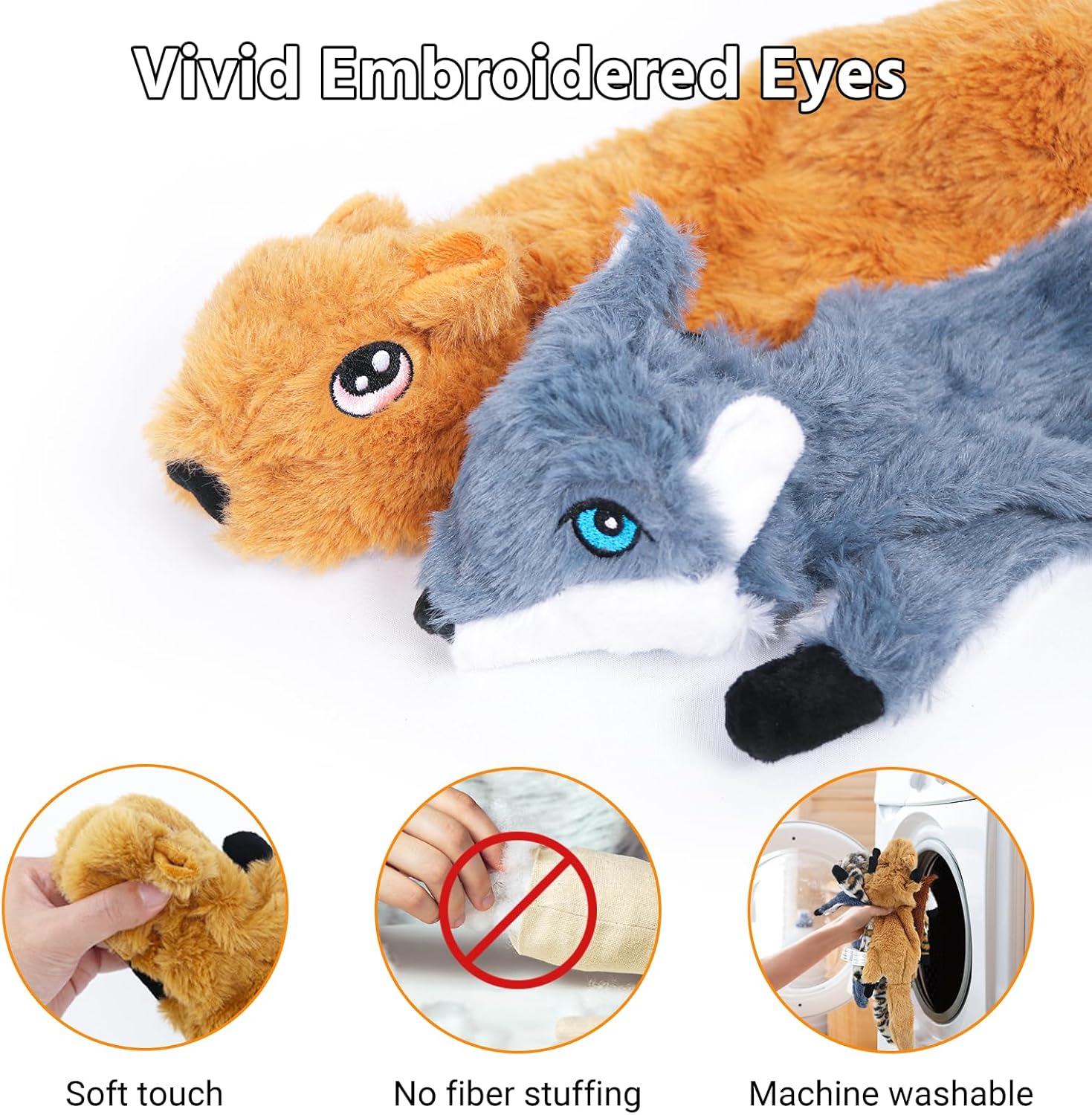 Detalle 2 de Newthinking No Stuffing Dog Toys 5-pack plush toys