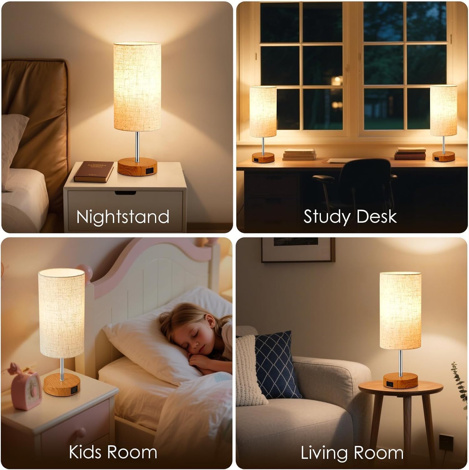 Thumbnail 6 de SANGFOR XLGZ-T1-003 Touch Table Lamps Set of 2, USB Charging, 3-Way Dimming