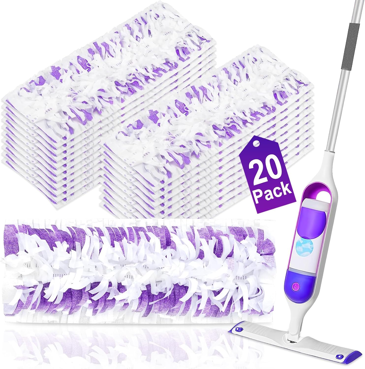 Detalle de Cafonil 20-Pack Disposable Power Mop Pads, Wet and Dry Multi-Surface Refills