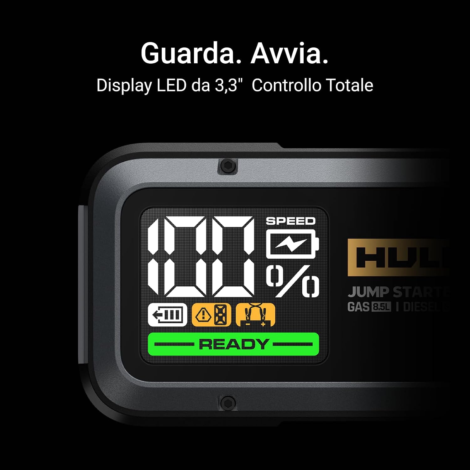 Detalle de HULKMAN Alpha85 Grigio Spazio: Avviatore di Emergenza Intelligente 2000A, 74Wh