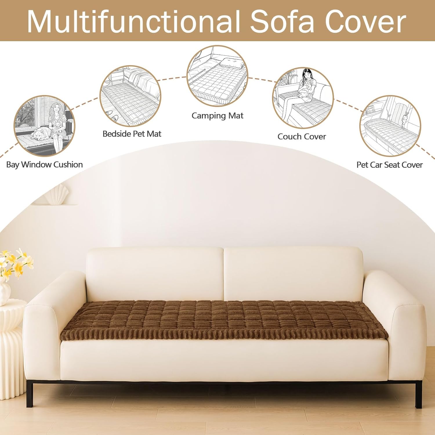 Thumbnail 2 de hyha Couch Cover for 3 Cushion Sofa 27.6x70.9