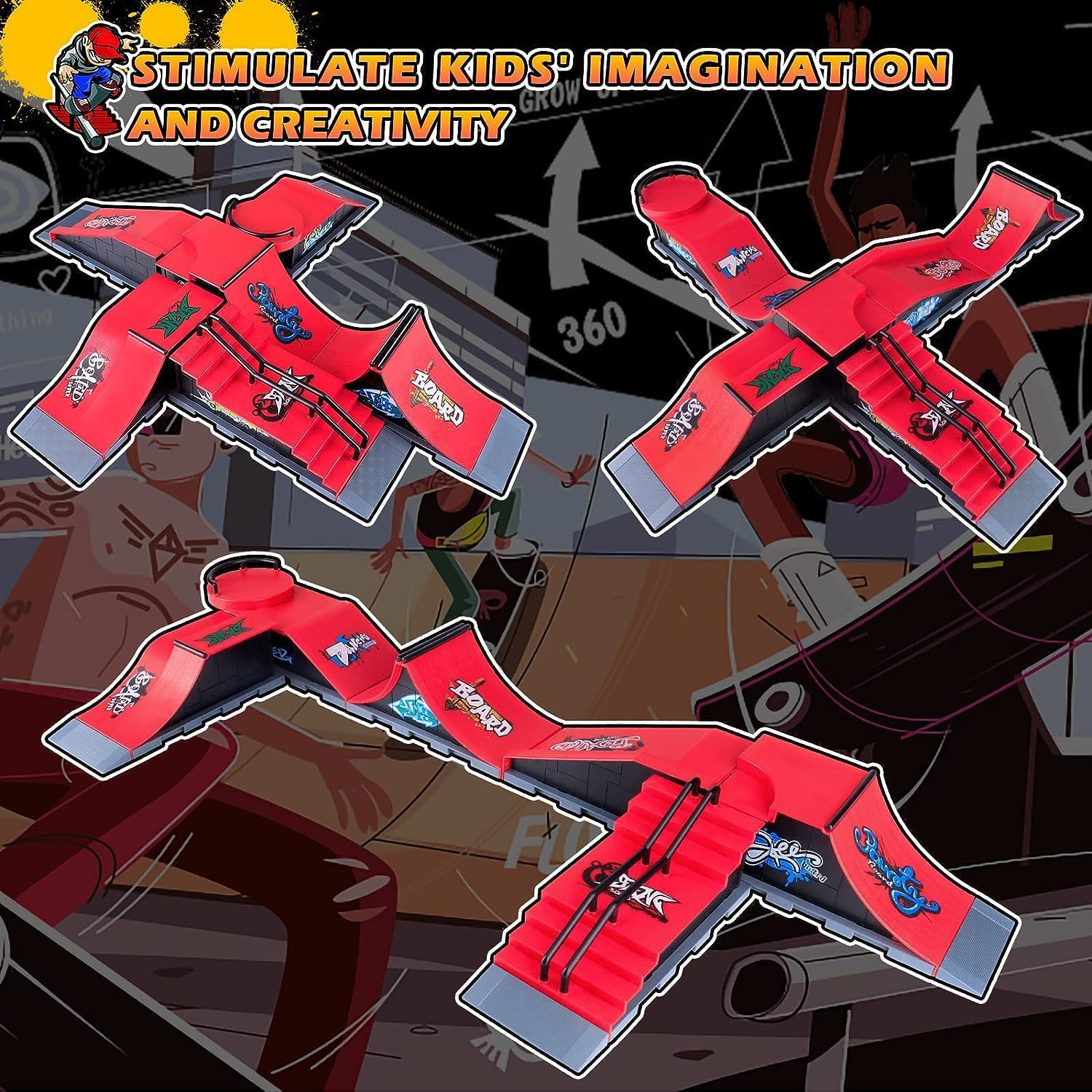 Detalle 2 de KETIEE Fingerboard Ramp Set with 6 Ramps