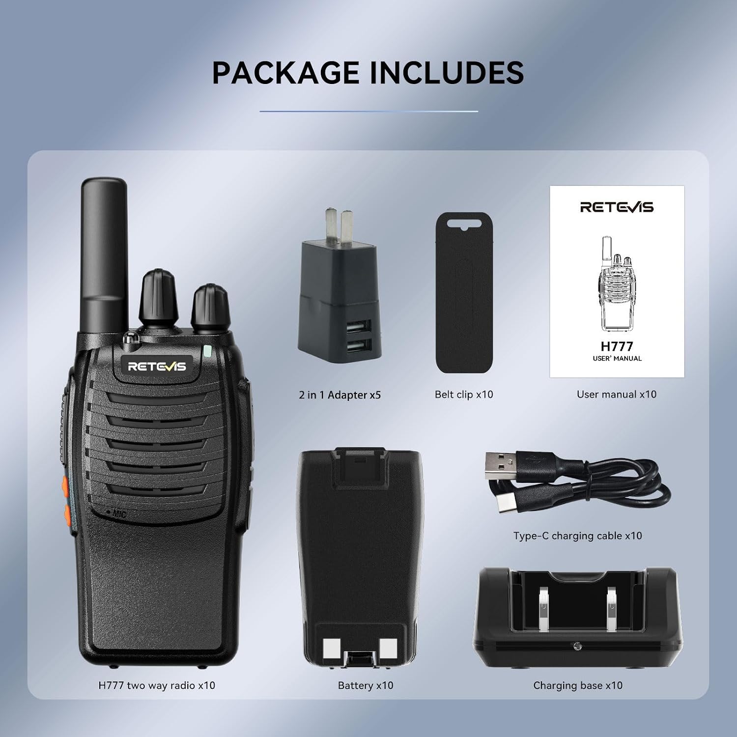 Thumbnail 6 de Retevis H-777 2 Way Radio 10 Pack
