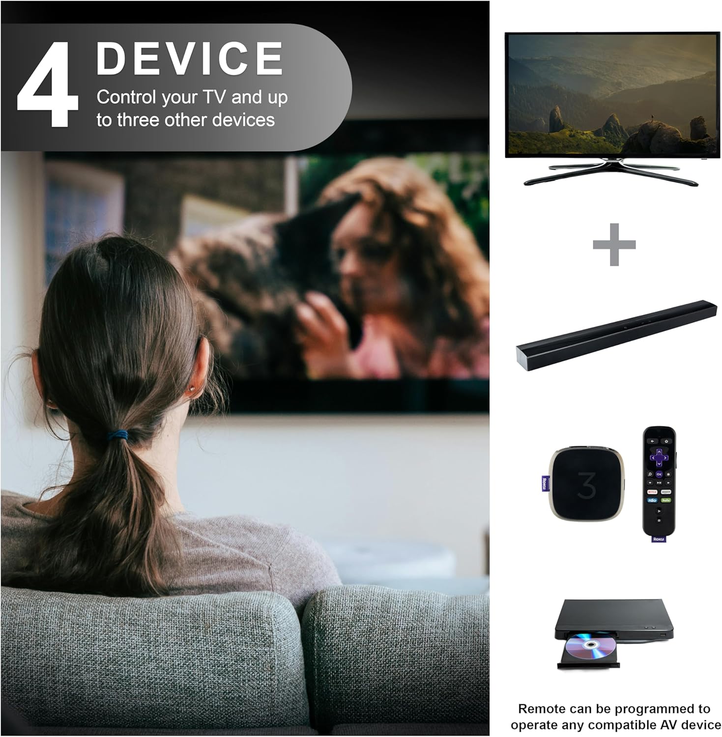 Detalle de GE Rechargeable 4-Device Universal Remote with Backlit Keys (Model 80984)
