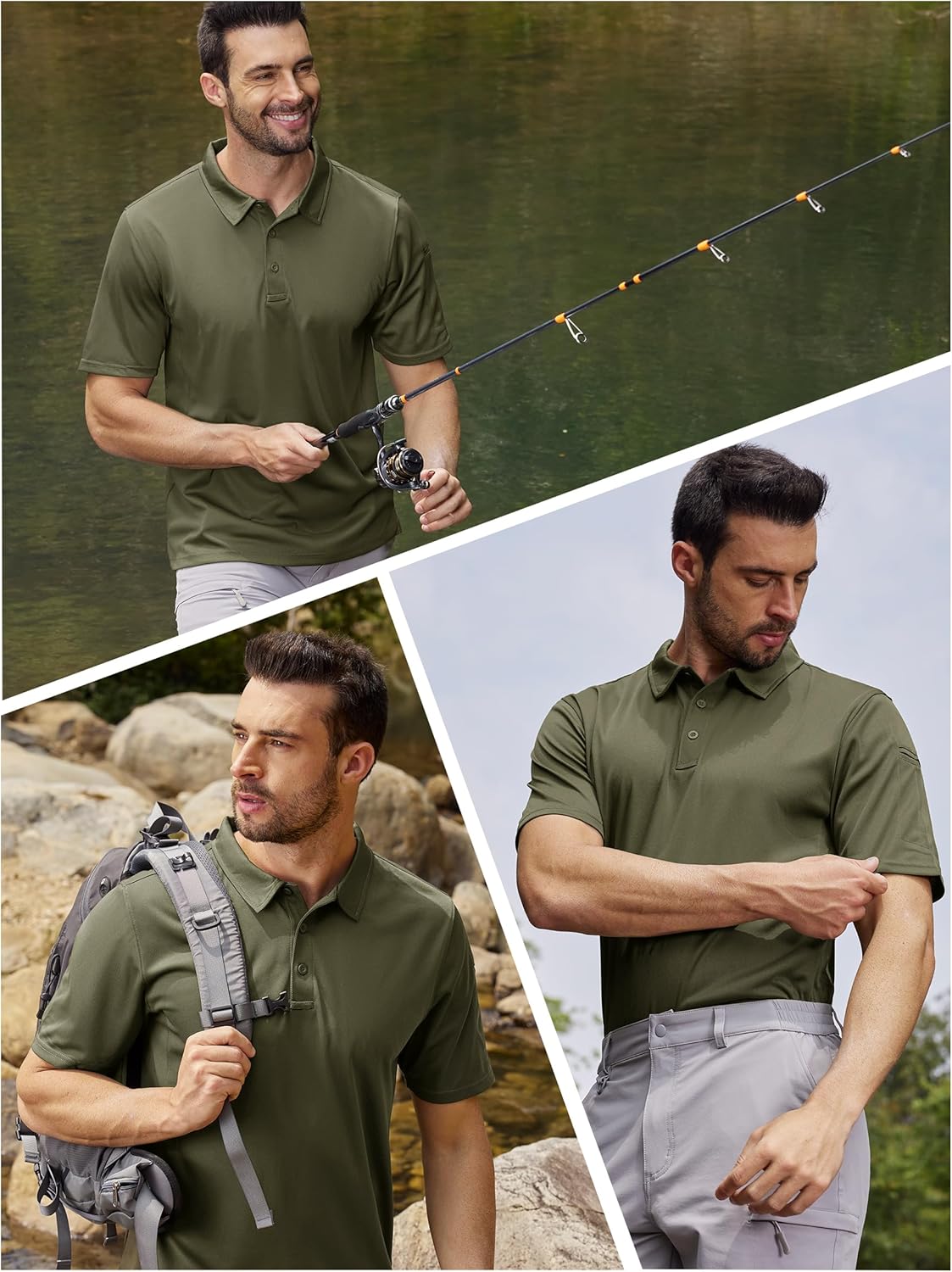 Thumbnail 1 de TACVASEN Men’s Breathable Golf Polo Shirt (Quick-Dry, Short Sleeve) for Casual Work & Outdoor Days