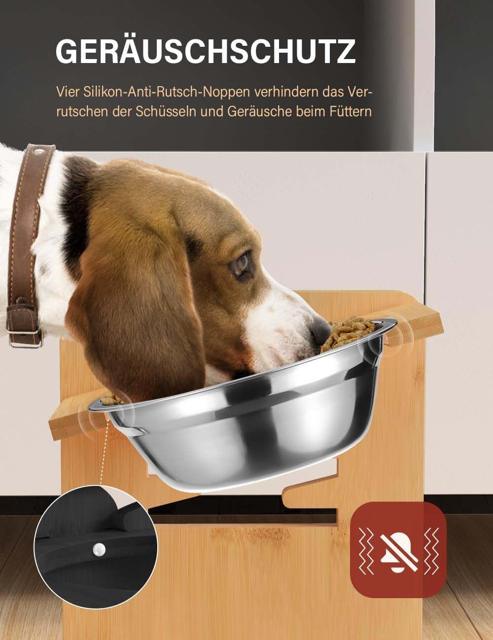 Thumbnail 4 de Vantic Hundenapf erhöht mit Ständer – Futterstation 2 Edelstahlnäpfe