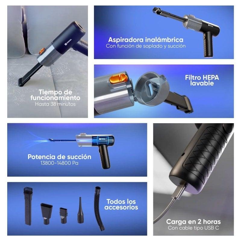 Detalle 2 de Origial CycloneClean X-Hand: Aspiradora de mano sin cable 14800 Pa, 70 W