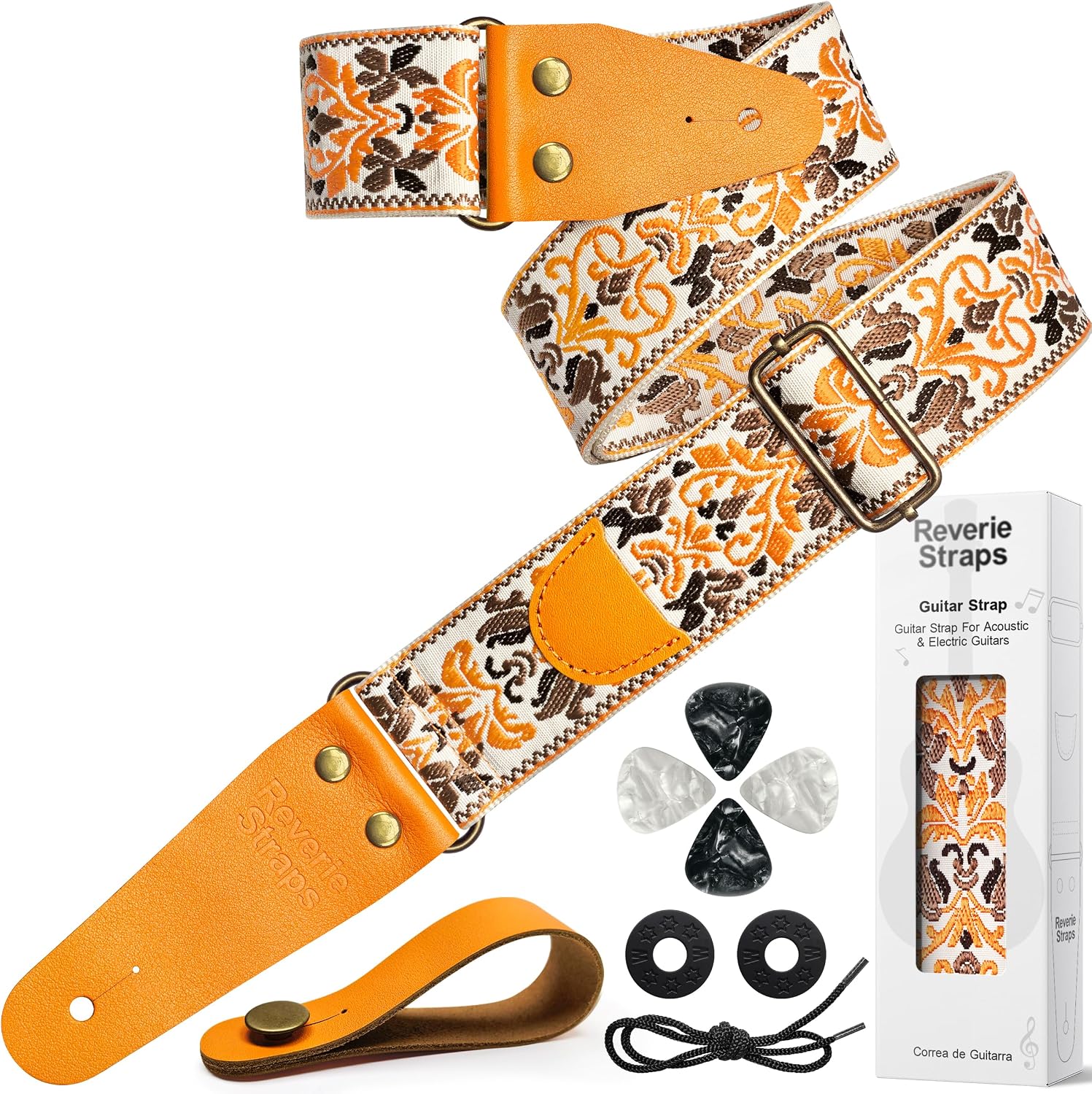 Detalle de Guitar Strap, 63-Inch Adjustable Jacquard