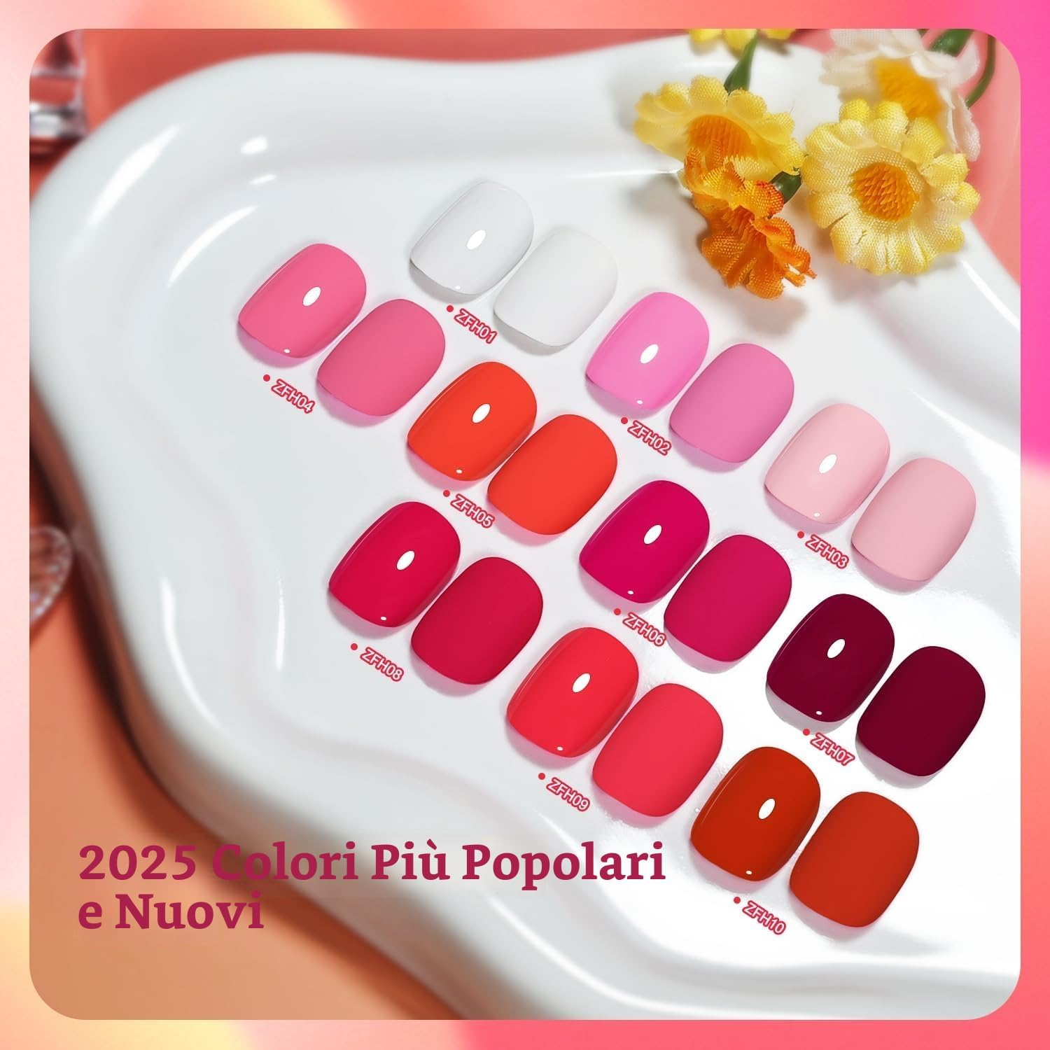 Detalle de JODSONE set di 12 smalti per unghie con 10 colori rosa + base coat e top coat ad asciugatura rapida