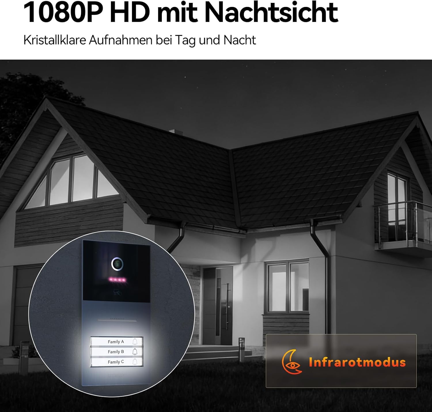 Thumbnail 1 de TMEZON WLAN Video-Türsprechanlage 3-Familienhaus mit 7'' IP Farb-Touchscreen und 1080P