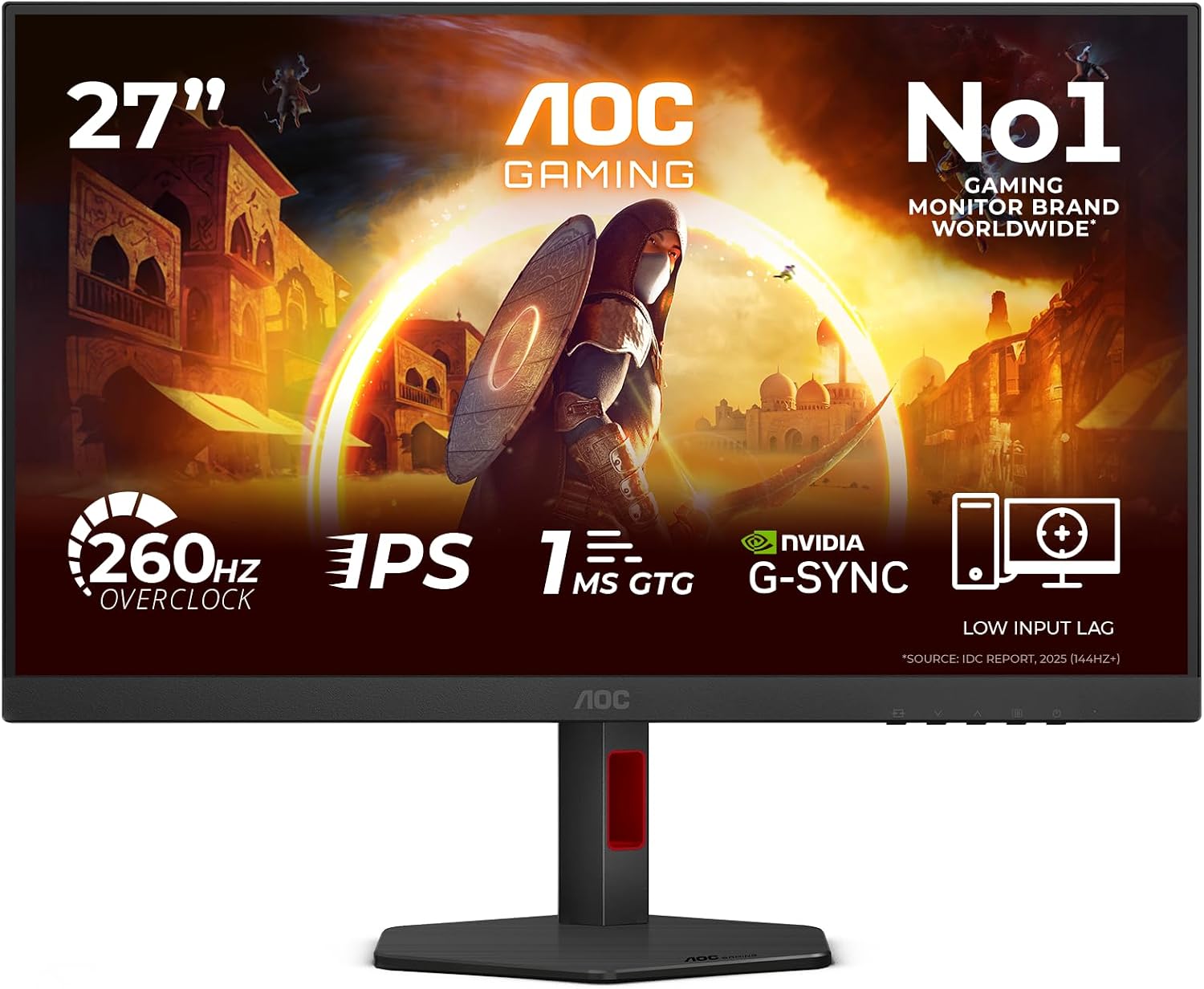 Detalle 2 de AOC 27G4ZR – 27 Zoll FHD Gaming Monitor mit 260 Hz, Fast IPS und G-Sync Kompatibel