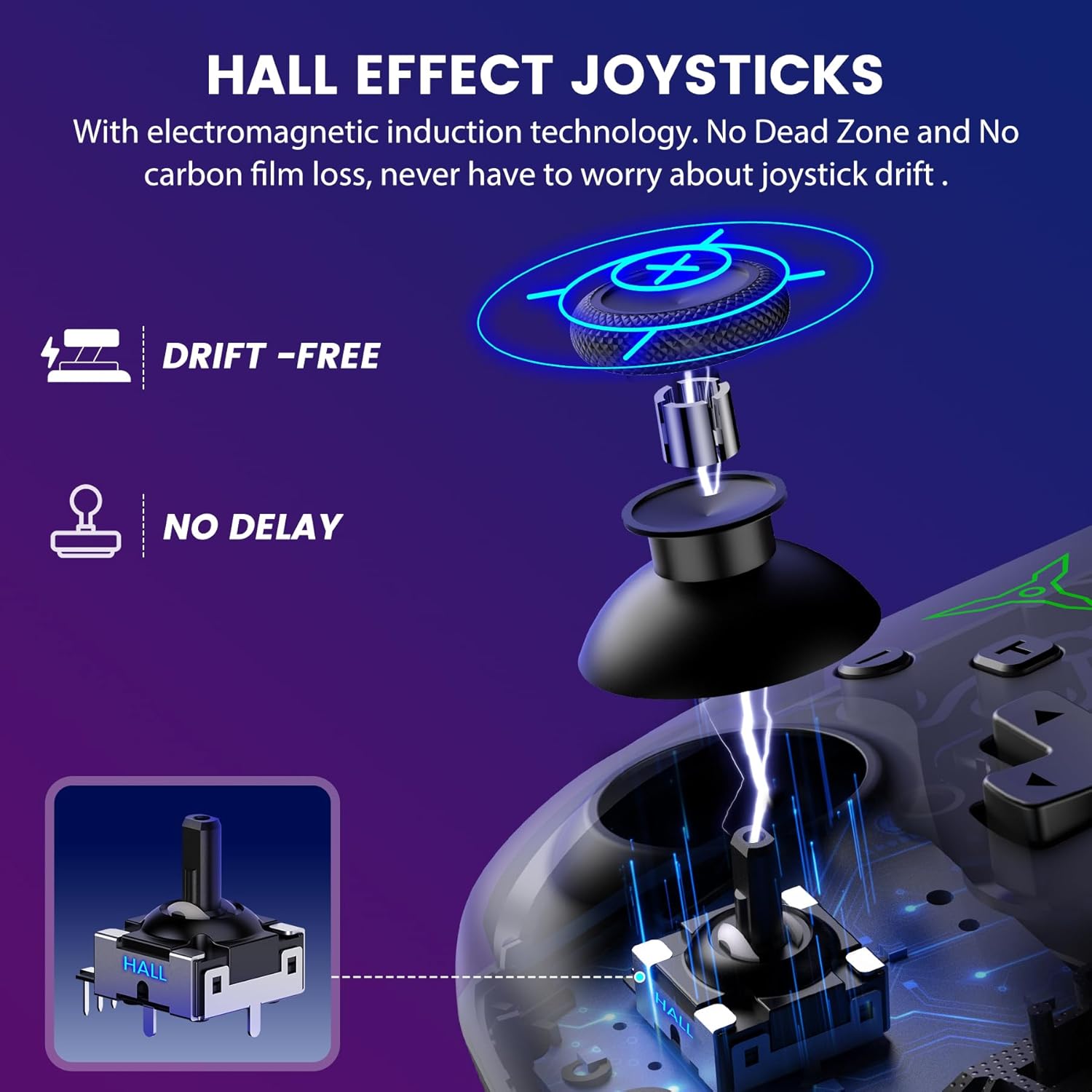 Thumbnail 4 de BEBONCOOL Gaming Switch Controller for Switch 2/Switch/Lite/OLED with Charging Dock and RGB Lighting