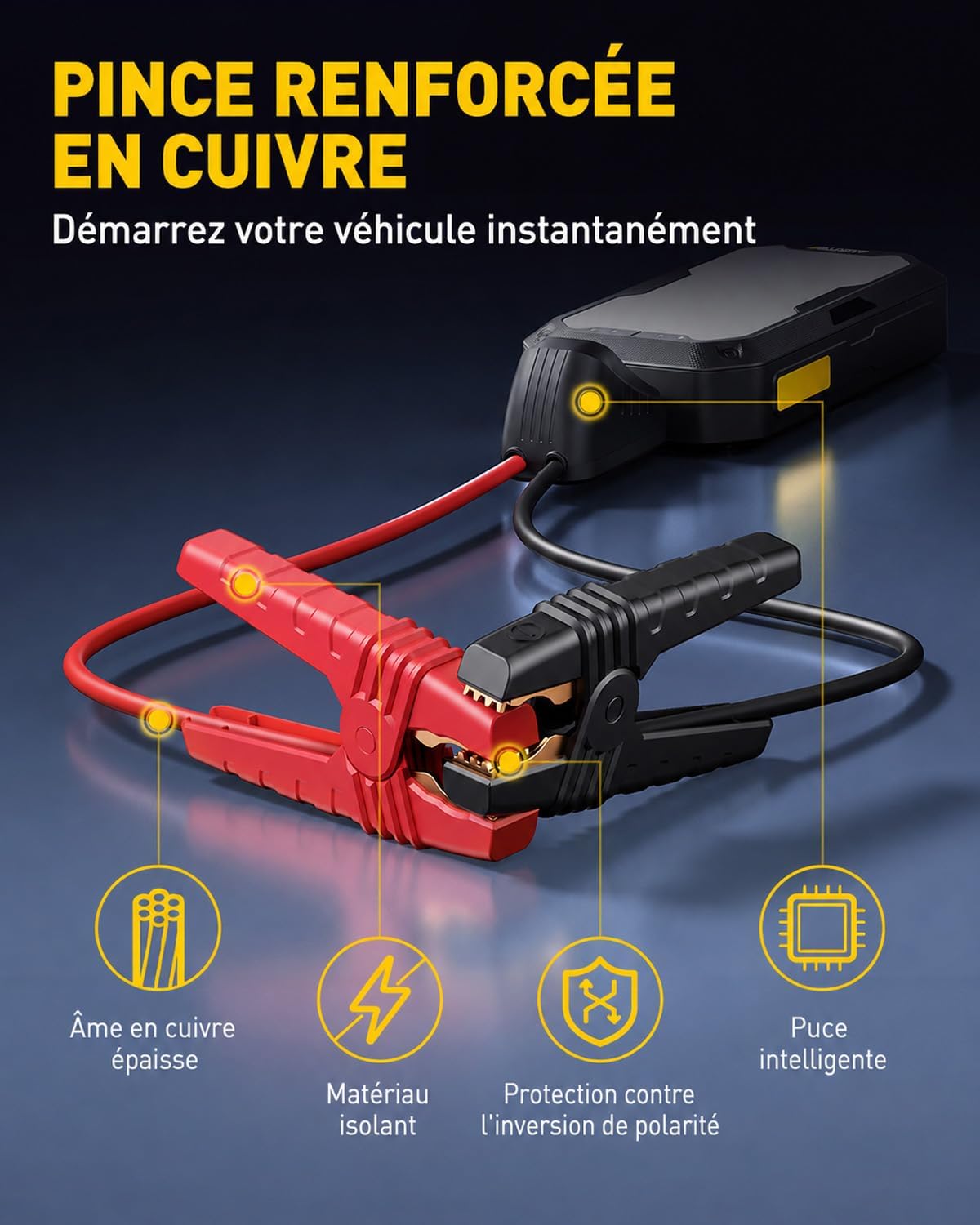 Thumbnail 4 de AUXITO Booster Batterie Voiture 5000A 12V 10L/8L – Démarreur, Powerbank et Lampe LED UltraSafe