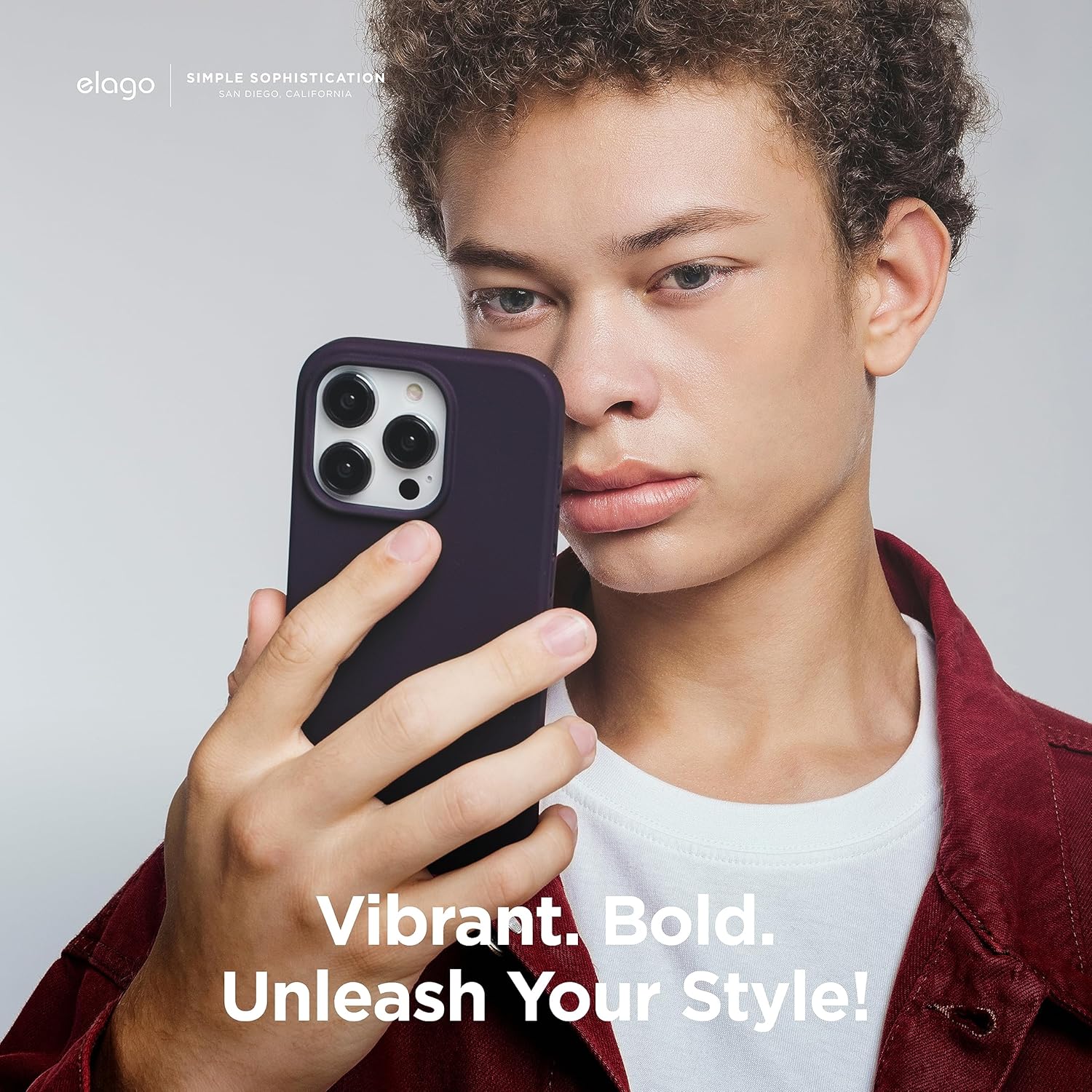 Thumbnail 5 de elago Liquid Silicone Case for iPhone 15 Pro (Deep Purple) – full-body protective cover