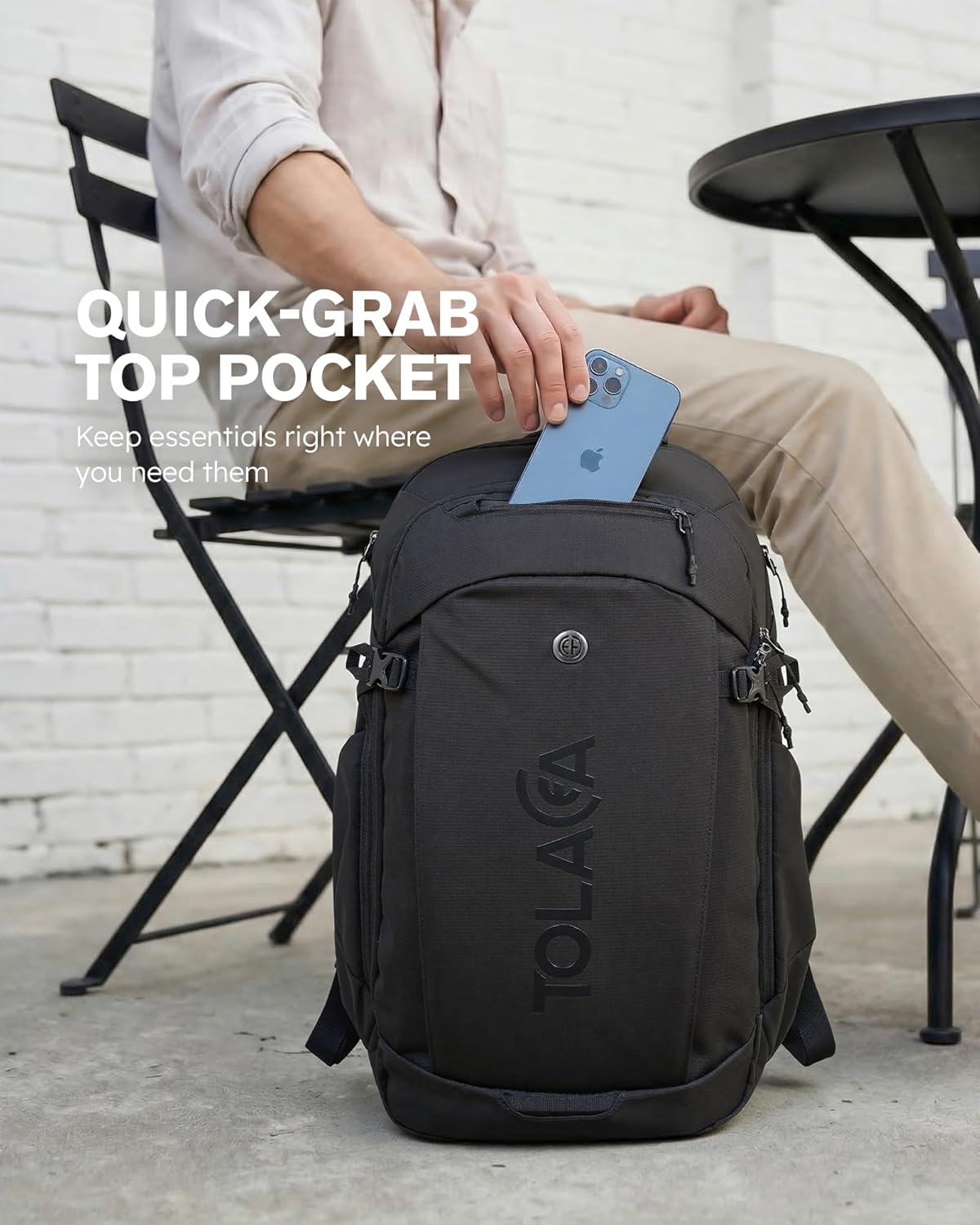 Detalle de Tolaccea Business Laptop Rucksack 32L – stoßfeste EVA-Laptoptasche, Handgepäck-kompatibel