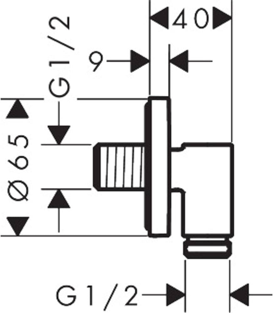 Detalle de hansgrohe FixFit Fine S 28882000 – chromowane przyłącze węża z zaworem zwrotnym