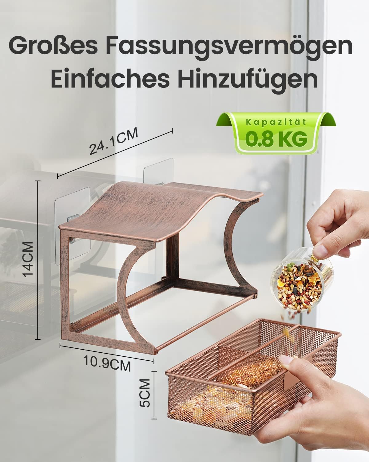 Detalle 2 de HouseSapp Fenster-Vogelfutterhaus 0,8 kg đŠ