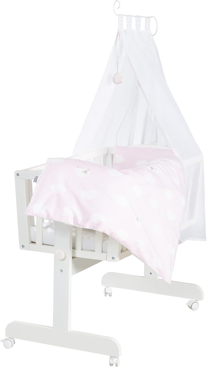 Detalle 2 de roba Kleine Wolke 8950WV202-A wieg 40 x 90 cm met beddengoed en remwielen