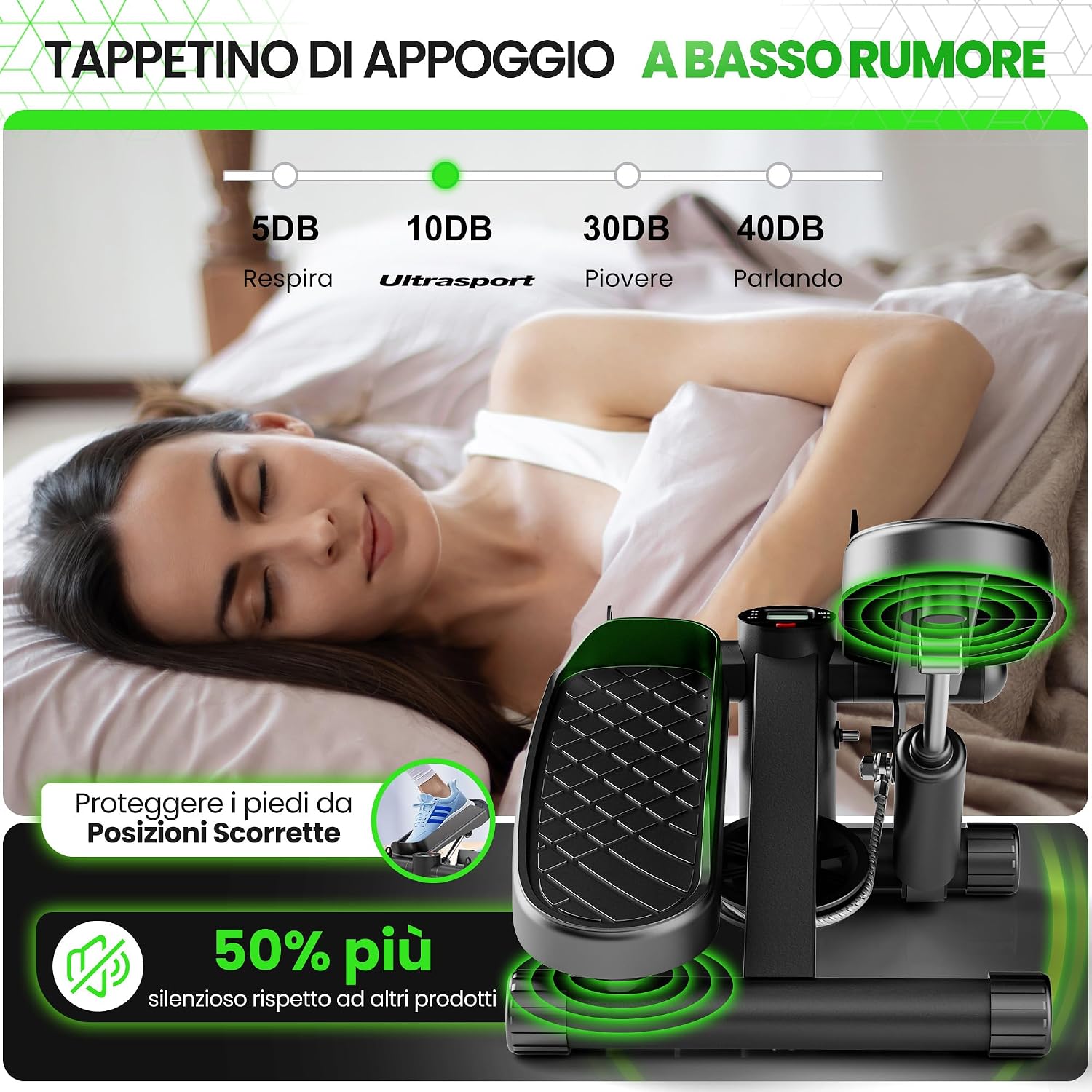 Detalle 2 de Ultrasport Mini Stepper Fitness Casa con Display LCD
