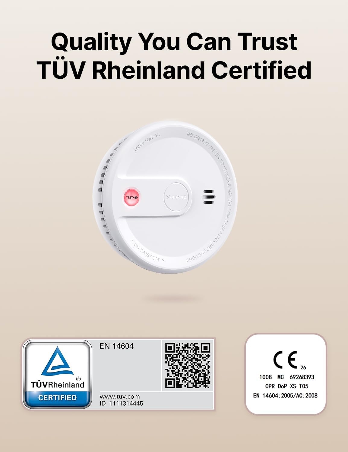 Thumbnail 1 de X-Sense XS0G-SN Ultra-Thin Smoke Alarm (Magnetic Mount) – 2-Pack with 10-Year sealed battery