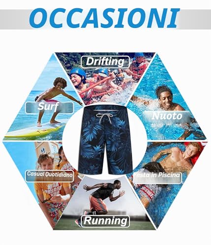 Detalle 2 de APTRO Costumi Pantaloncini da Bagno da Uomo MK288 4XL – Stampa Hawaiana, Asciugatura Rapida, Fodera in Rete
