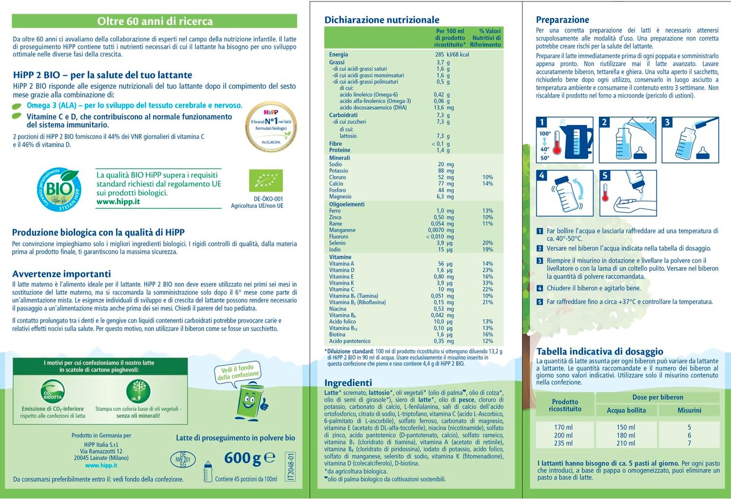 Detalle 2 de HiPP Latte 2 4x600 g