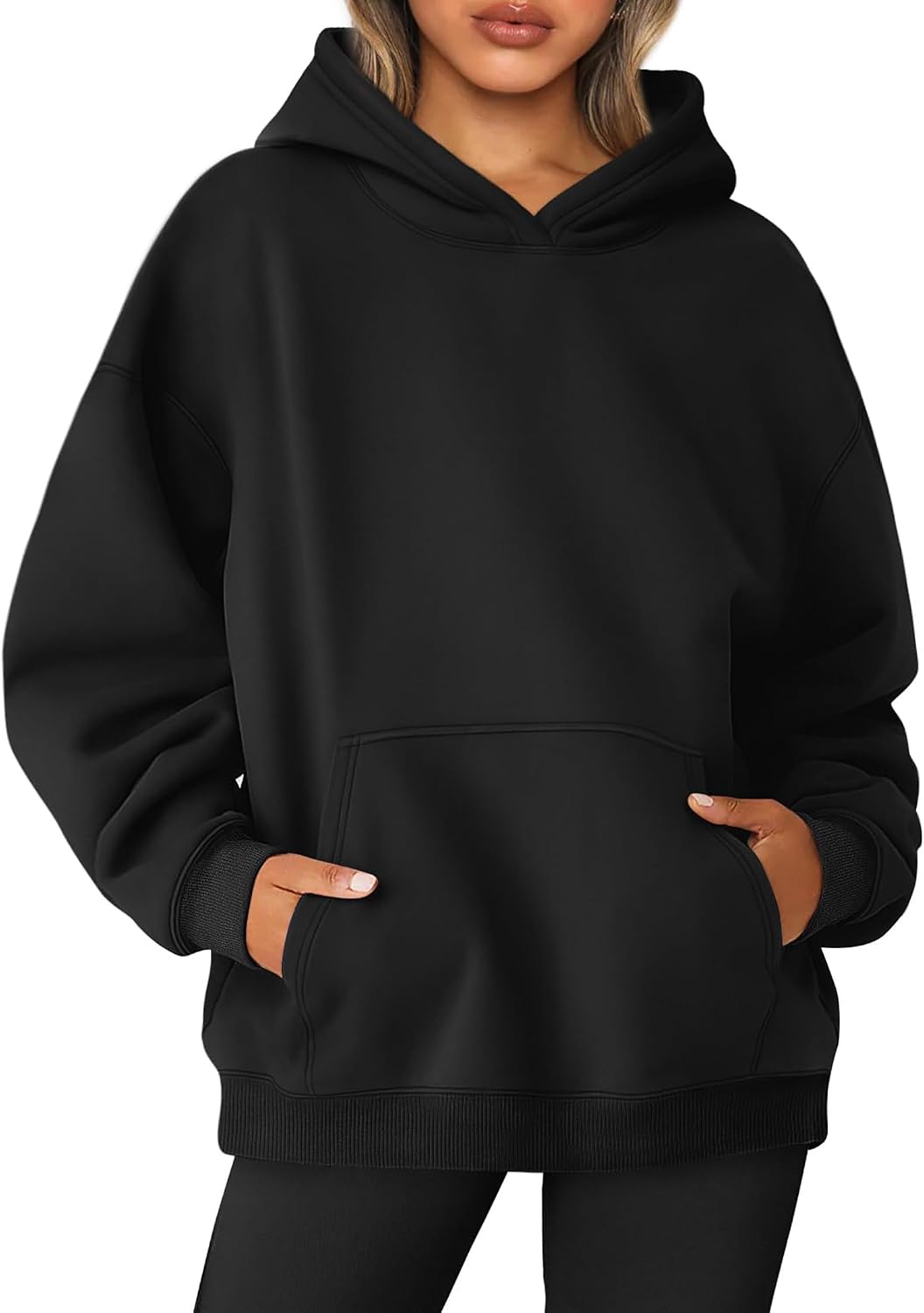 Detalle de Jhsnjnr Womens Fleece Lined Hooded Sweatshirt – Lightweight Casual Hoodie with Pocket