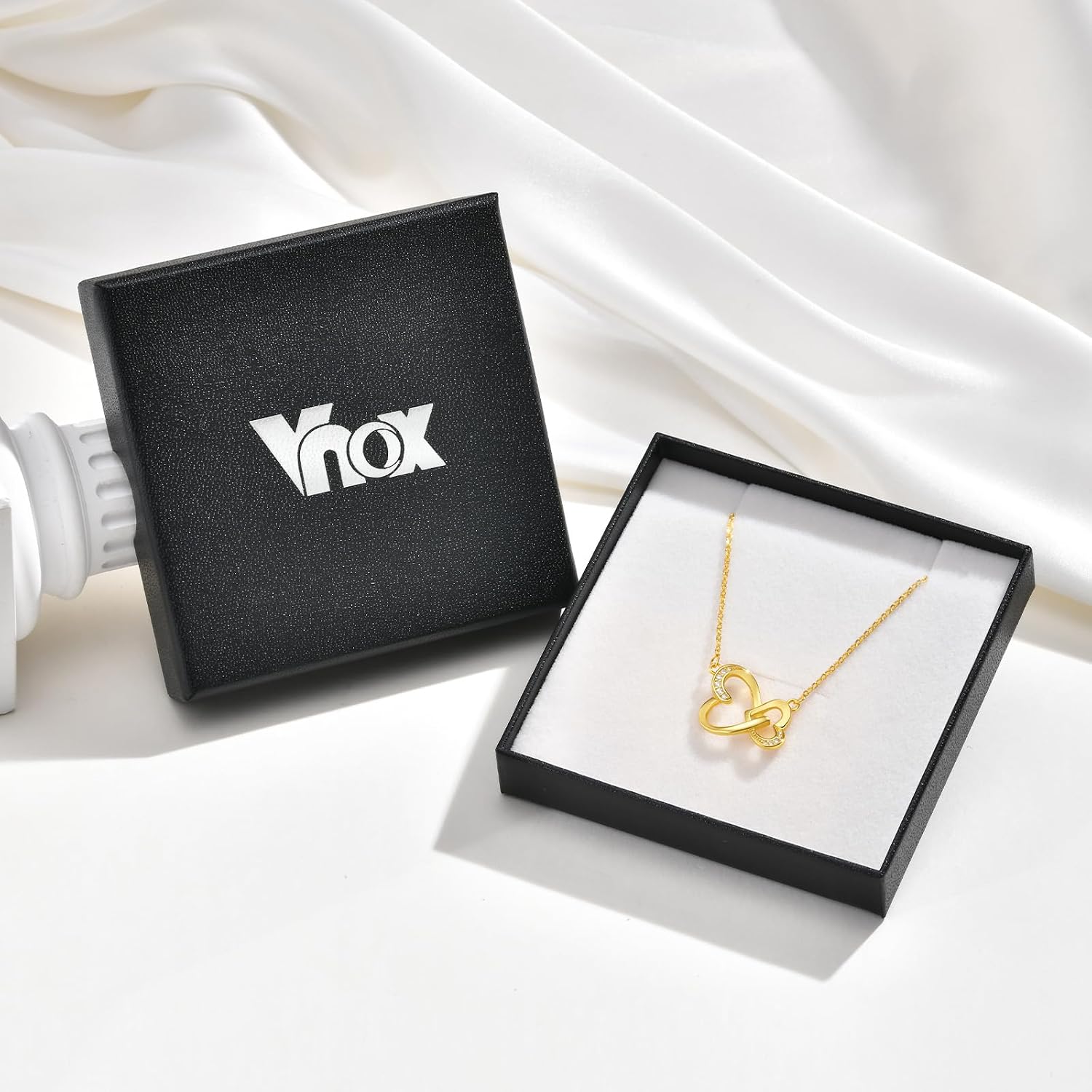 Detalle de VNOX Damen Halskette mit Herzanhänger 40+5 cm